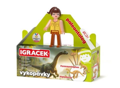 neuveden: Igráček Paleontoložka - figurka s vykopávkami dinosaurů Parasaurolophuse a 