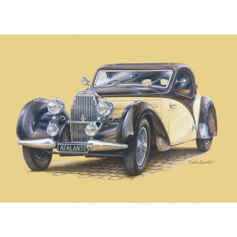 neuveden: Pohlednice 3D Bugatti Atalante 1938