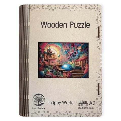 neuveden: Dřevěné puzzle/Trippy world A3