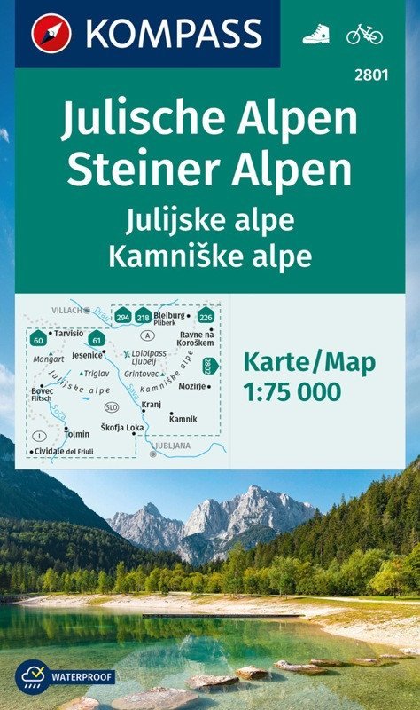 : Julské Alpy/Julijske alpe, Steiner Alps/Kamniške alpe 1:75 000 / turistická