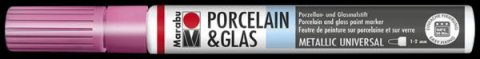 neuveden: Marabu Popisovač na sklo/porcelán 1-2 mm - metalický růžový