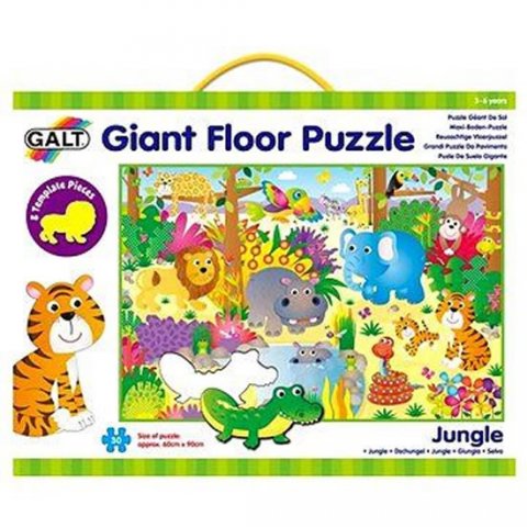 neuveden: Velké podlahové puzzle- Zvířátka v džungli