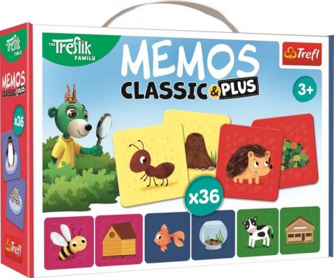 neuveden: Trefl Pexeso Classic&Plus Zvířátka a jejich domečky 3v1