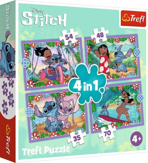 neuveden: Puzzle Lilo & Stitch: Bláznivý den 4v1 (35,48,54,70 dílků)