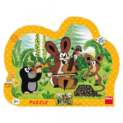 Miler Zdeněk: Puzzle Krtek muzikant 25 dílků deskové