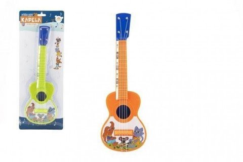 neuveden: Ukulele/kytara Zvířátka a jejich kapela 40cm s trsátkem plastová (2 barvy)