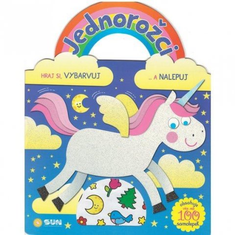 neuveden: Jednorožci modrá - Hraj si, vybarvuj a nalepuj