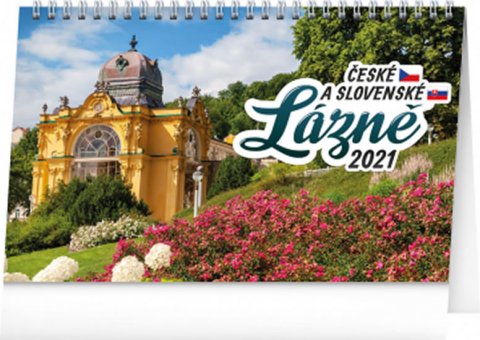 neuveden: Kalendář 2021 stolní: České a slovenské lázně, 23,1 × 14,5 cm