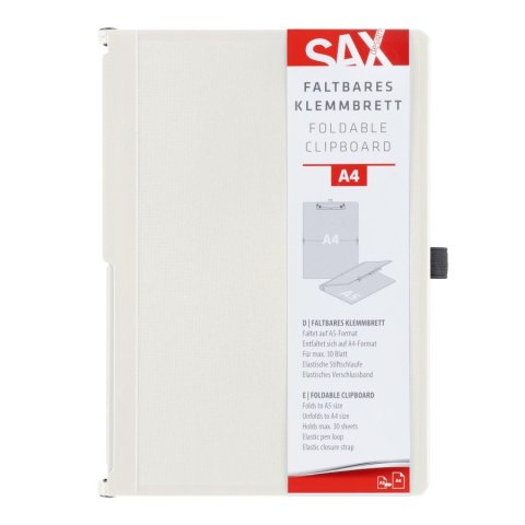 neuveden: Uzavíratelné psací desky s klipem SAX A4 - krémové