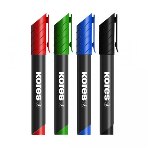 neuveden: Kores K-MARKER Permanentní popisovač, kulatý hrot 3 mm, mix 4 barev neuveden: Kores K-MARKER Permanentní popisovač, kulatý hrot 3 mm, mix 4 barev