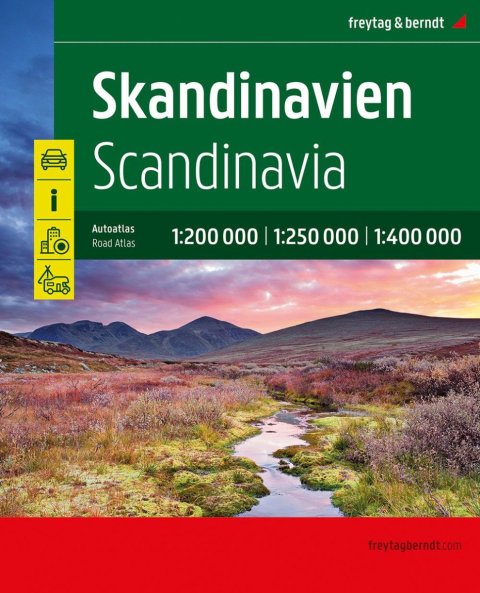 -: Skandinávie 1:200 000 - 1:400 000 / autoatlas