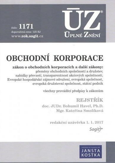 neuveden: ÚZ 1171 Obchodní korporace 2017
