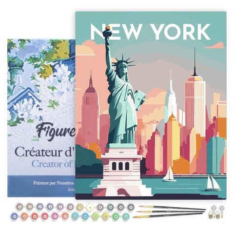 : Malování podle čísel - Vintage New York na rámu 40x50cm