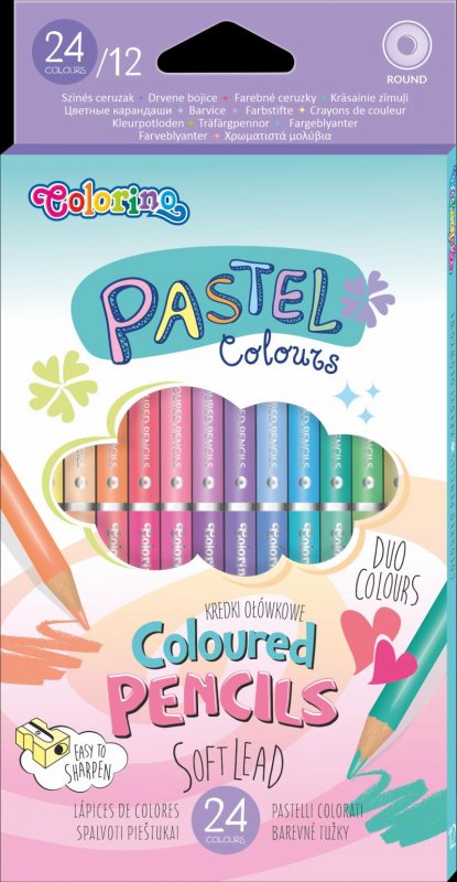 neuveden: Colorino Pastel - kulaté oboustranné pastelky 12 ks / 24 barev neuveden: Colorino Pastel - kulaté oboustranné pastelky 12 ks / 24 barev