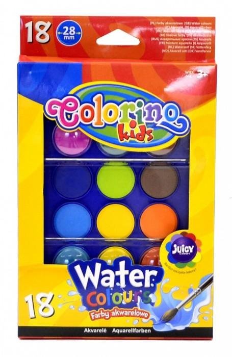 neuveden: Colorino Vodové barvy velké pozdro 18 barev se 2 štětci