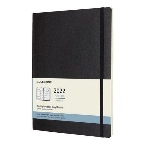 neuveden: Moleskine Měsíční diář 2022 černý XL, měkký