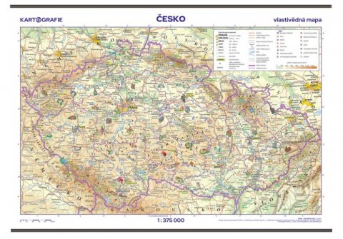 neuveden: Česko - vlastivědná školní nástěnná mapa 1:375 000