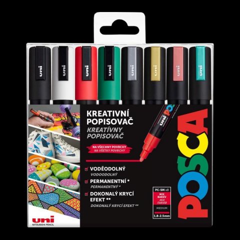 neuveden: Posca sada popisovačů 1,8 - 2,5 mm - Christmas (8 ks)