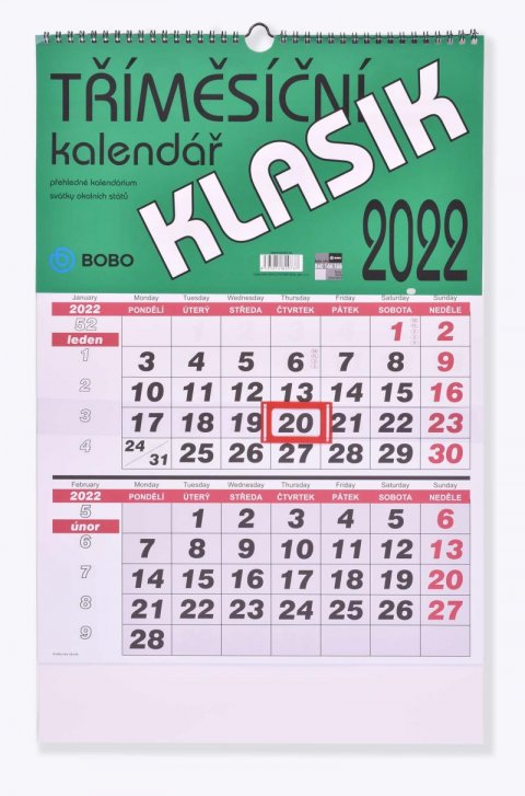 neuveden: Kalendář 2022 Klasik - nástěnný, 320 x 450 mm