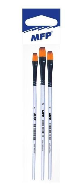 neuveden: Štětec synthetic plochý - set 3 ks (8, 10, 12)