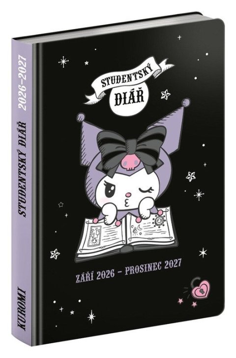 -: Studentský diář 2026/2027 Kuromi (září 2026 - prosinec 2027), 9,8 x 14,5 cm