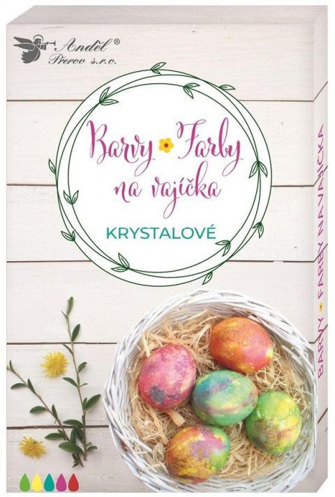 neuveden: Barvy na vajíčka krystalové v tabletách, 5ks, rukavice