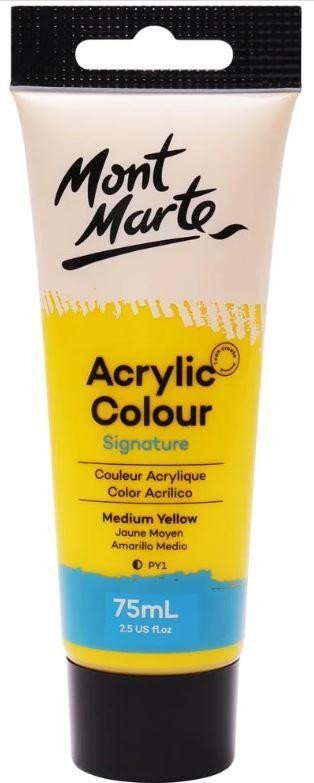 neuveden: Mont Marte akrylová barva 75ml - žlutá (Medium Yellow), tuba