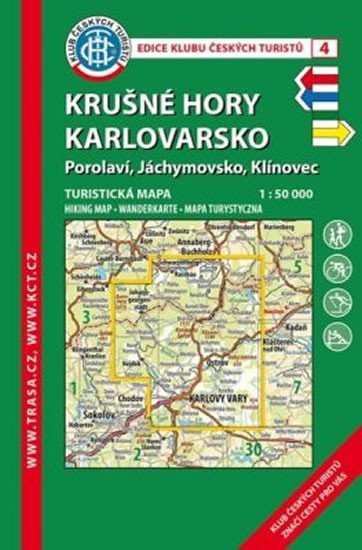 neuveden: Krušné hory-Karlovarsko /KČT 4 1:50T Turistická mapa