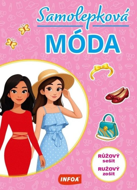 : Samolepková móda - růžový sešit / ružový zošit