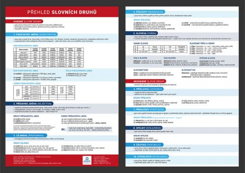 Staněk Martin: Přehled slovních druhů s gramatickými pravidly - Přehledová tabulka učiva