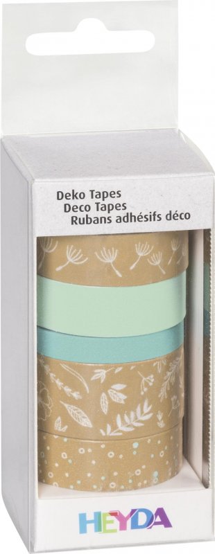 neuveden: HEYDA Sada lepicích pásek - natur lístky modré