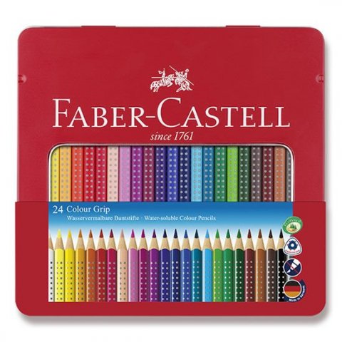 neuveden: Faber - Castell Pastelky trojhranné Grip 2001 - plechová krabička 24 ks