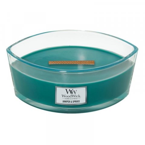 neuveden: WoodWick Juniper & Spruce svíčka loď 453,6g