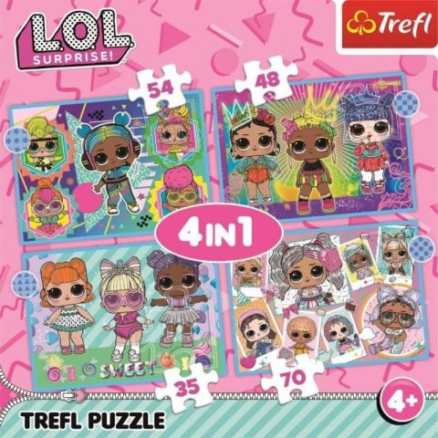 neuveden: Trefl Puzzle LOL Surprise: Seznamte se s panenkami 4v1 (35,48,54,70 dílků)
