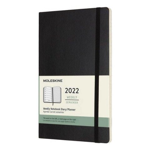 neuveden: Moleskine Plánovací zápisník 2022 černý L, měkký