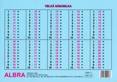 neuveden: Velká násobilka (formát A4)