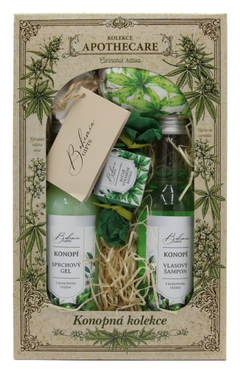 : Kosmetická sada Apothecare Konopí (sprchový gel, šampon, mýdlo, koupelová s
