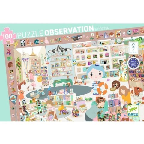 neuveden: DJECO Vyhledávací puzzle Malý obchod - 100 pcs