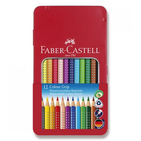neuveden: Faber - Castell Pastelky trojhranné Grip 2001 - plechová krabička 12 ks neuveden: Faber - Castell Pastelky trojhranné Grip 2001 - plechová krabička 12 ks