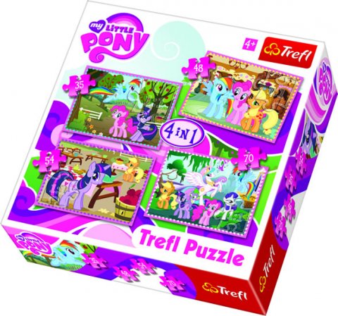 neuveden: Trefl Puzzle My Little Pony 4v1 (35,48,54,70 dílků)