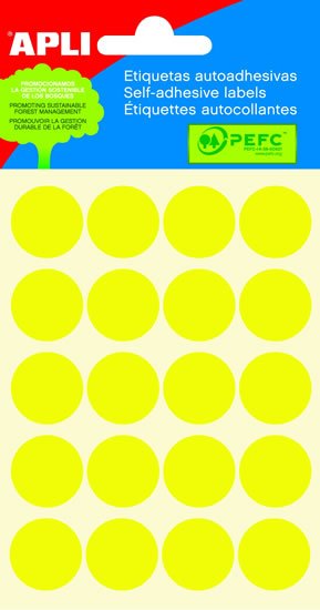 neuveden: Samolepicí etikety O 19 mm - žluté