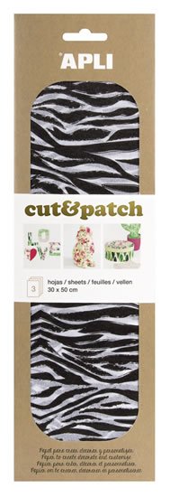 neuveden: APLI CutPatch papír 30 x 50 cm - Zebra 3 ks