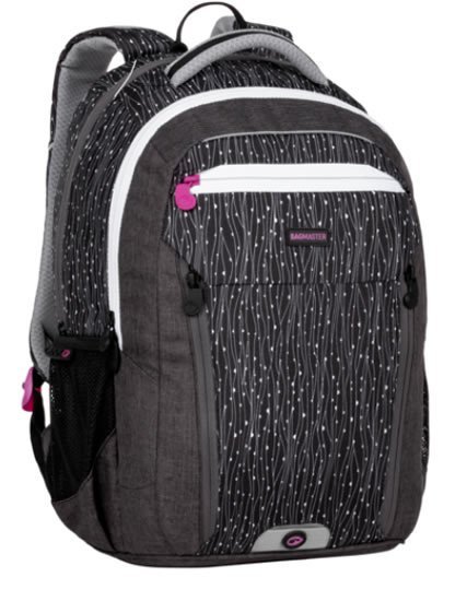 neuveden: Bagmaster Studentský batoh BOSTON 20 A BLACK/GRAY/WHITE