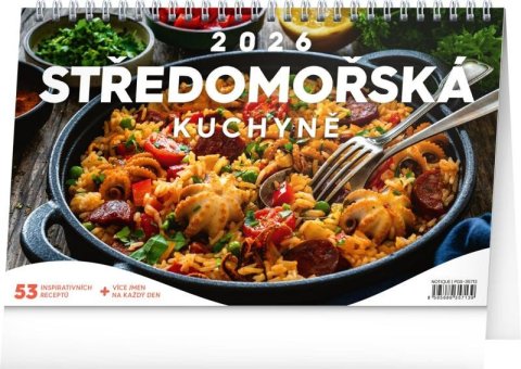 neuveden: Kalendář 2026 stolní: Středomořská kuchyně, 23,1 x 14,5 cm neuveden: Kalendář 2026 stolní: Středomořská kuchyně, 23,1 x 14,5 cm