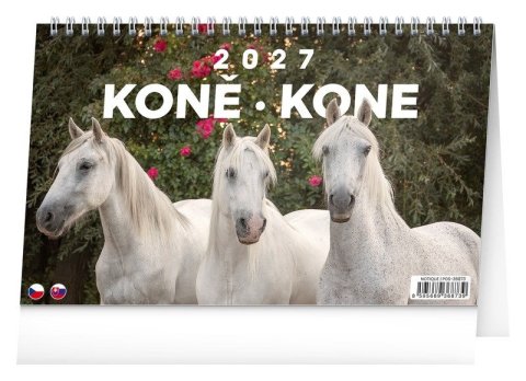 : Kalendář 2027 stolní: Koně - Kone CZ/SK, 23,1 x 14,5 cm