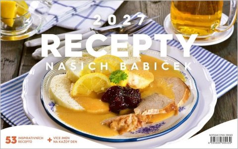 : Kalendář 2027 stolní: Recepty našich babiček, 23,1 x 14,5 cm