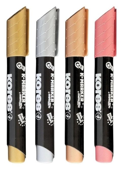 : Kores kreativní popisovač K-Marker Metallic set 4 ks, metalické barvy