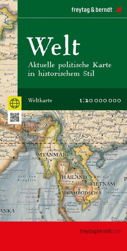 neuveden: Mapa světa 1:20 000 000 / aktuální mapa v antickém stylu