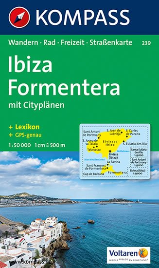 neuveden: Ibiza, Formentera mit Cityplänen 1:50 000 / turistická mapa KOMPASS 239