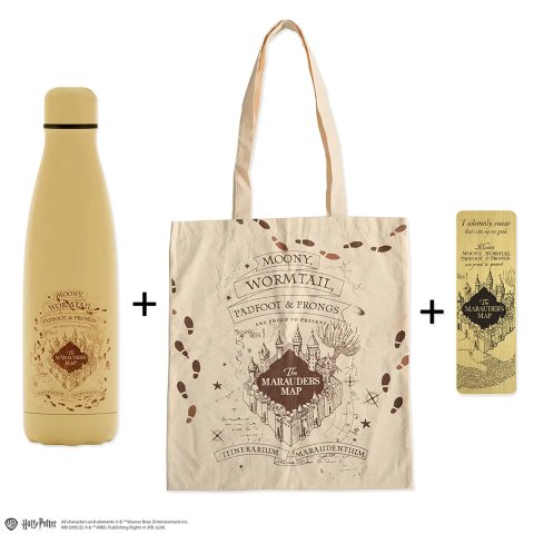 neuveden: Harry Potter Dárkový set - Pobertův plánek (Láhev, taška, záložka)
